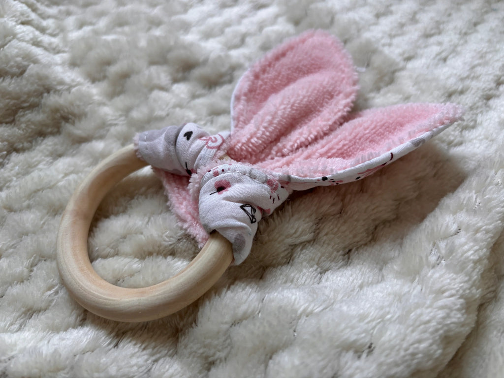 Anneau de dentition bébé en bois naturel, fait main - « Ballet Céleste"