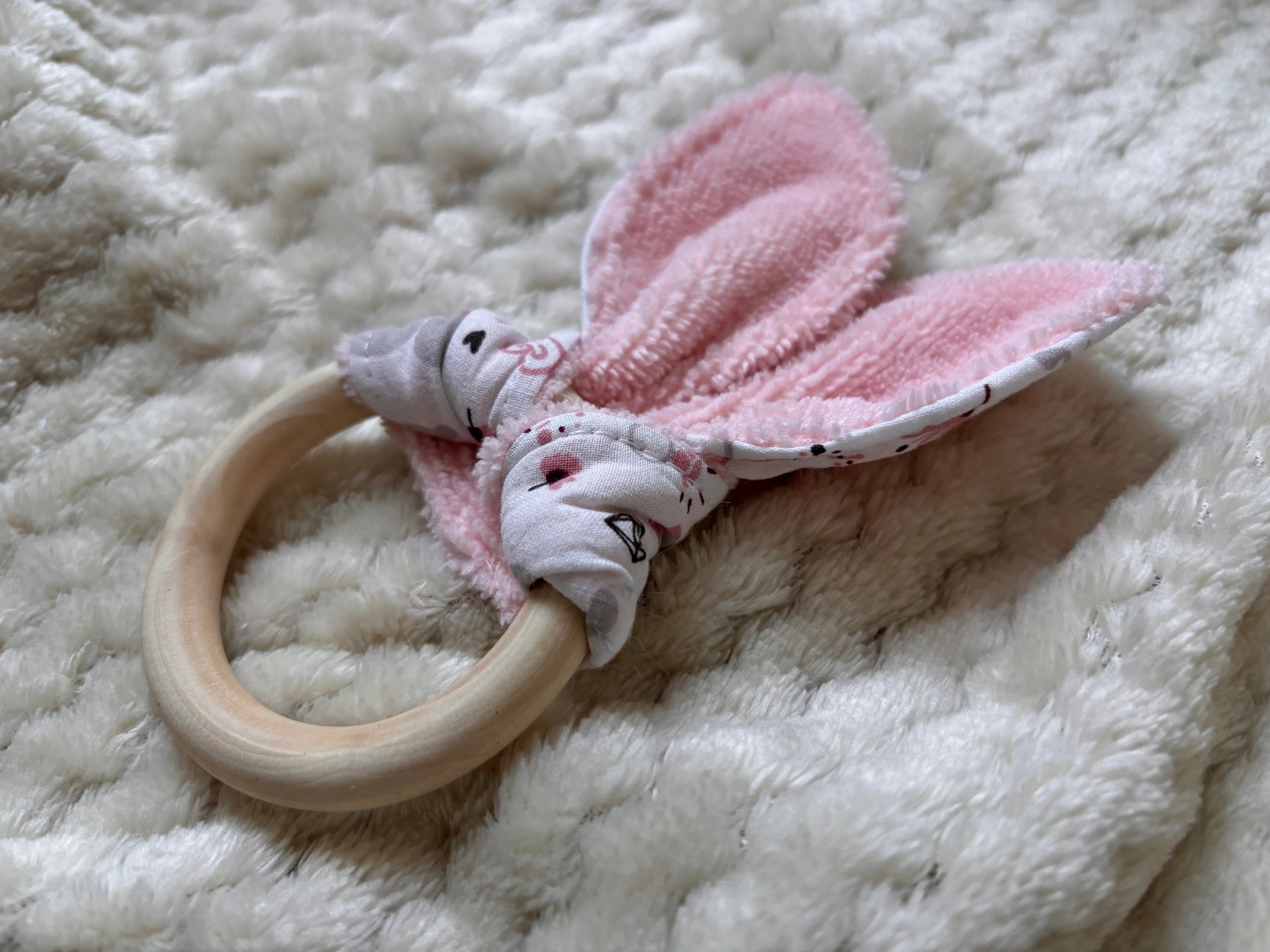 Anneau de dentition bébé en bois naturel, fait main - « Ballet Céleste"