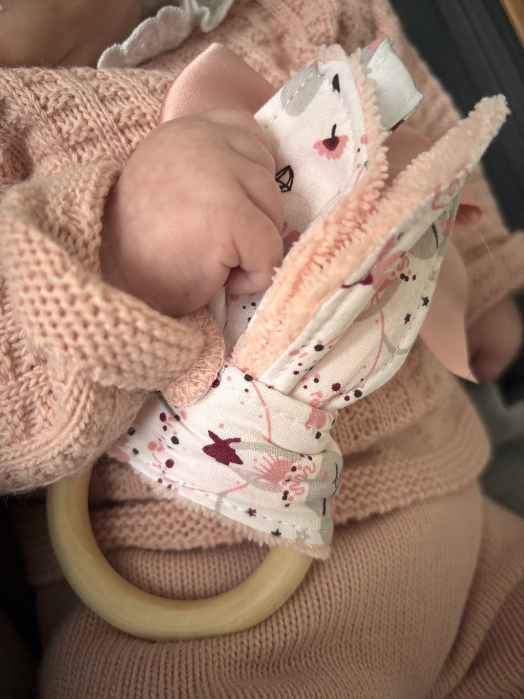 Anneau de dentition bébé en bois naturel, fait main - « Ballet Céleste"