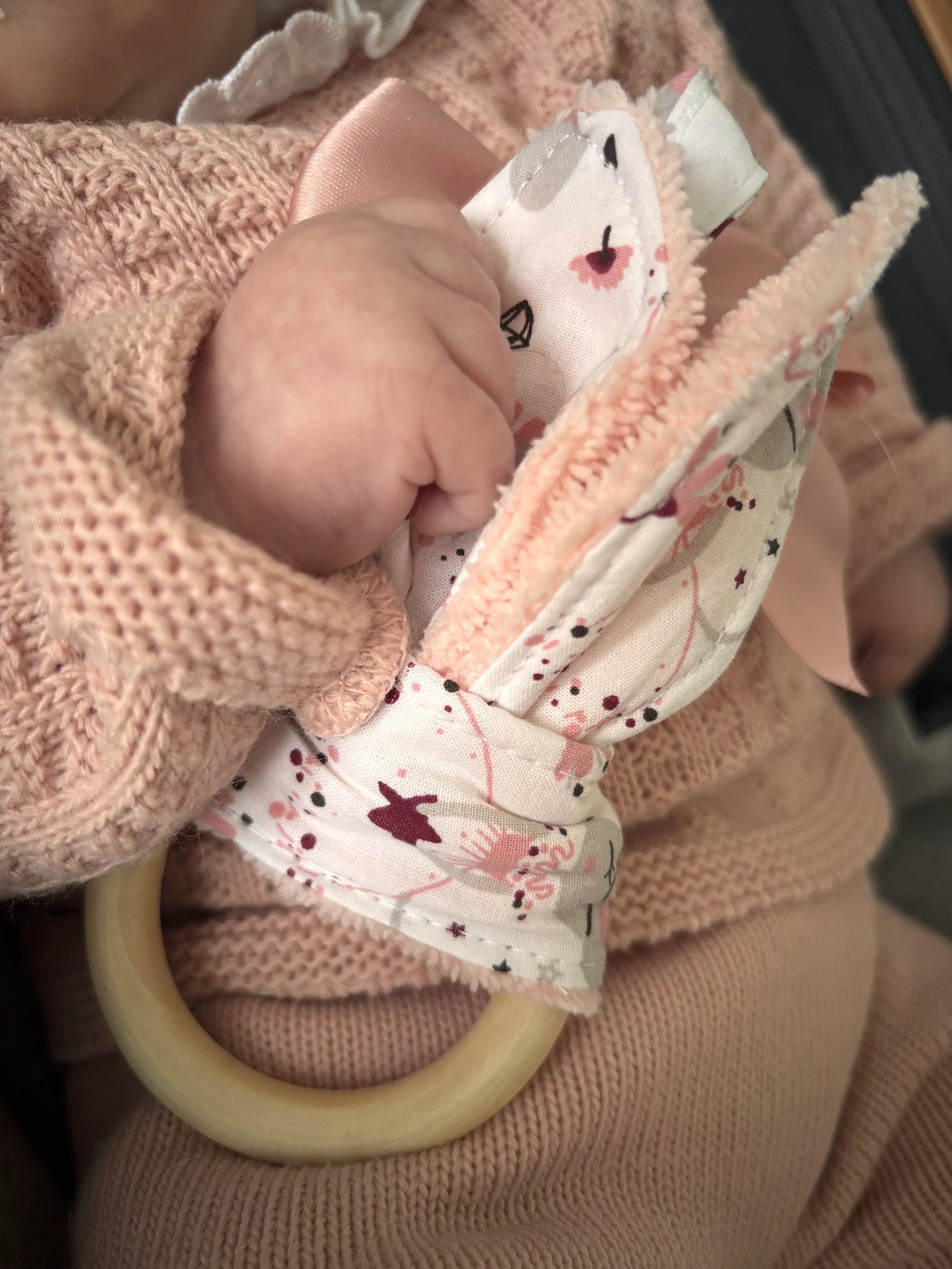 Anneau de dentition bébé en bois naturel, fait main - « Ballet Céleste"