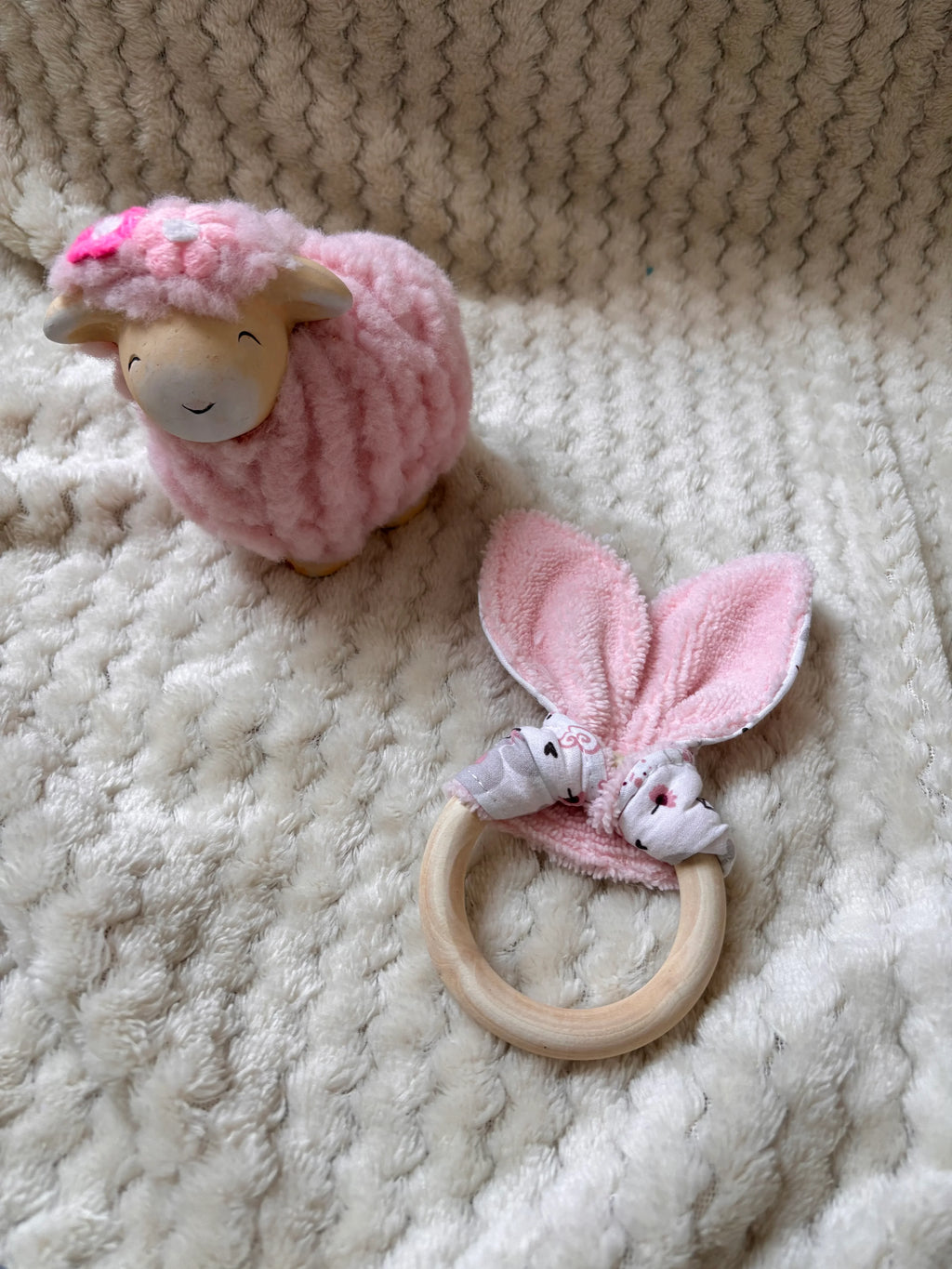 Anneau de dentition bébé en bois naturel, fait main - « Ballet Céleste"