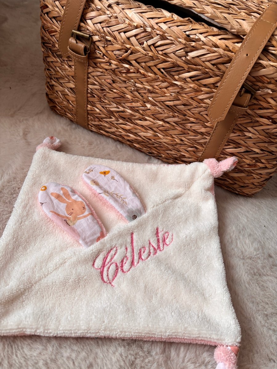 Doudou bébé fait main "Douceur printanière"