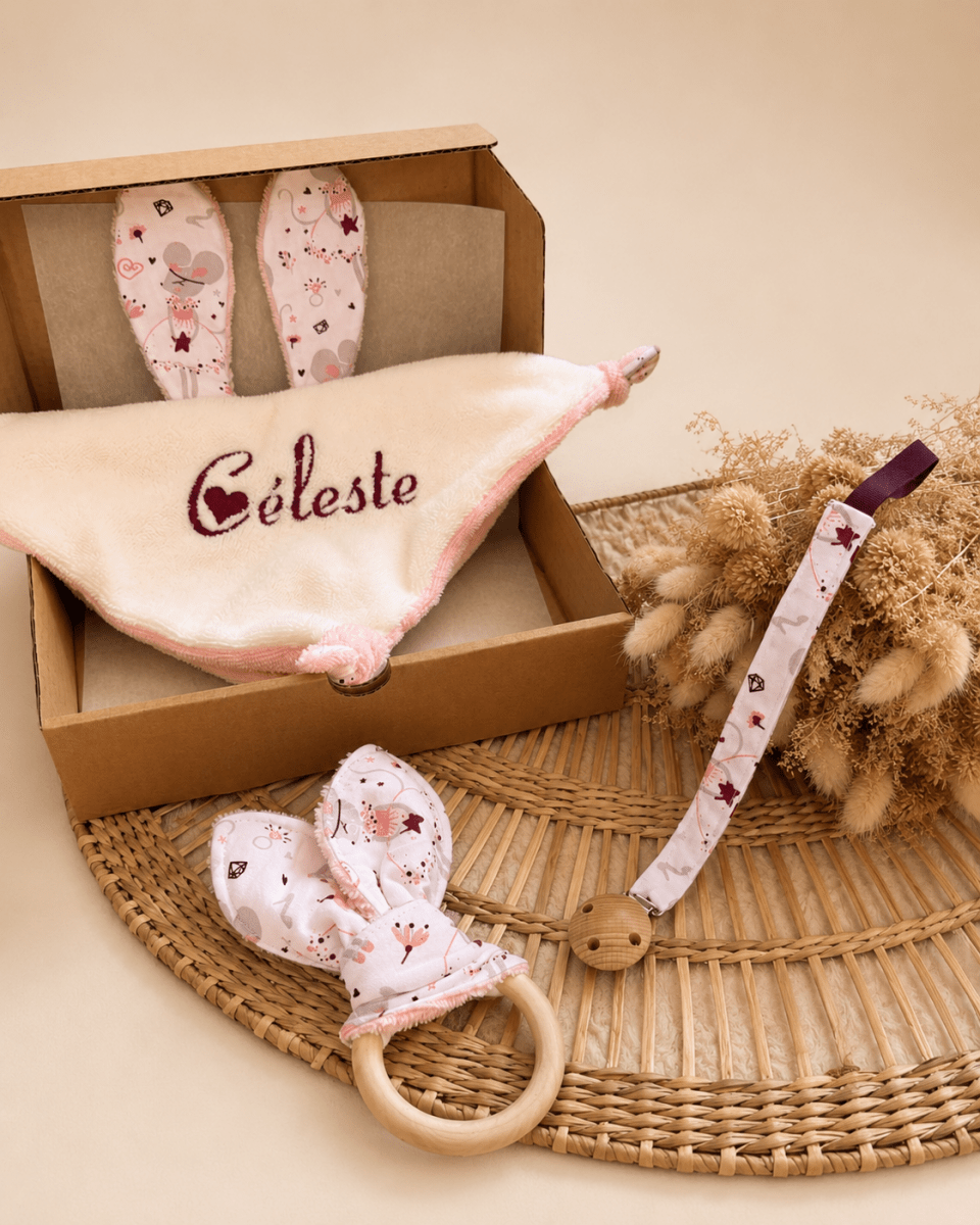 Coffret naissance fait main "Ballet céleste"