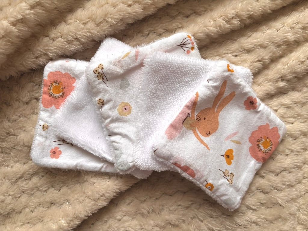 Cotons lavables bébé faits main lot  collection Douceur Printanière – Un Monde Céleste
