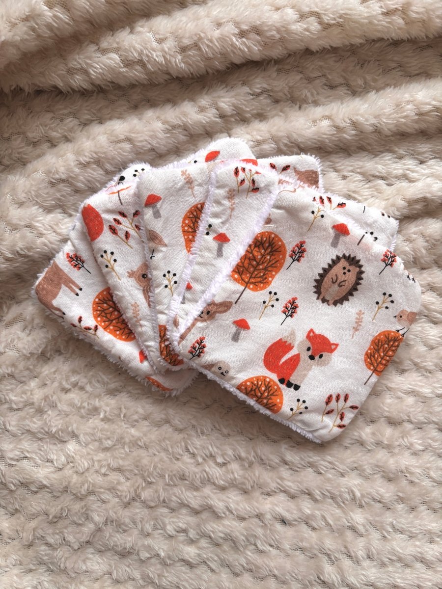 Cotons lavables faits main collection Promenade d'Automne certifiés Oeko-Tex bébé