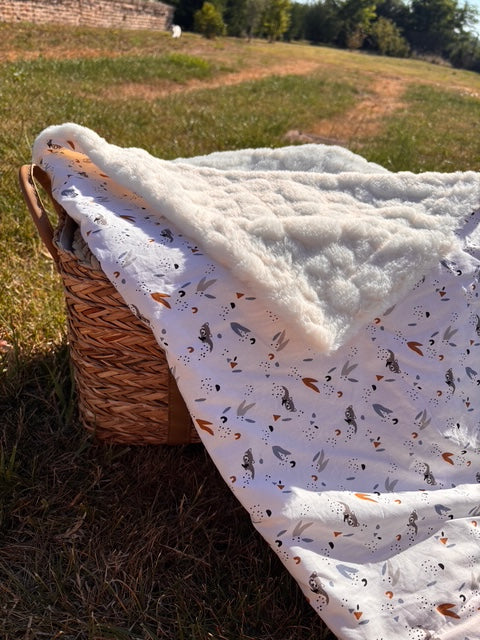 Couverture double-face (coton & doudou)