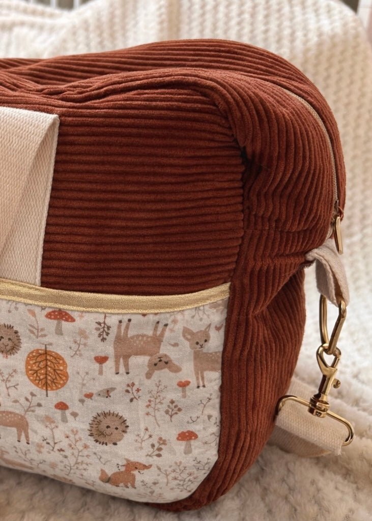 Sac à langer fait main collection Promenade d'Automne – 11 poches