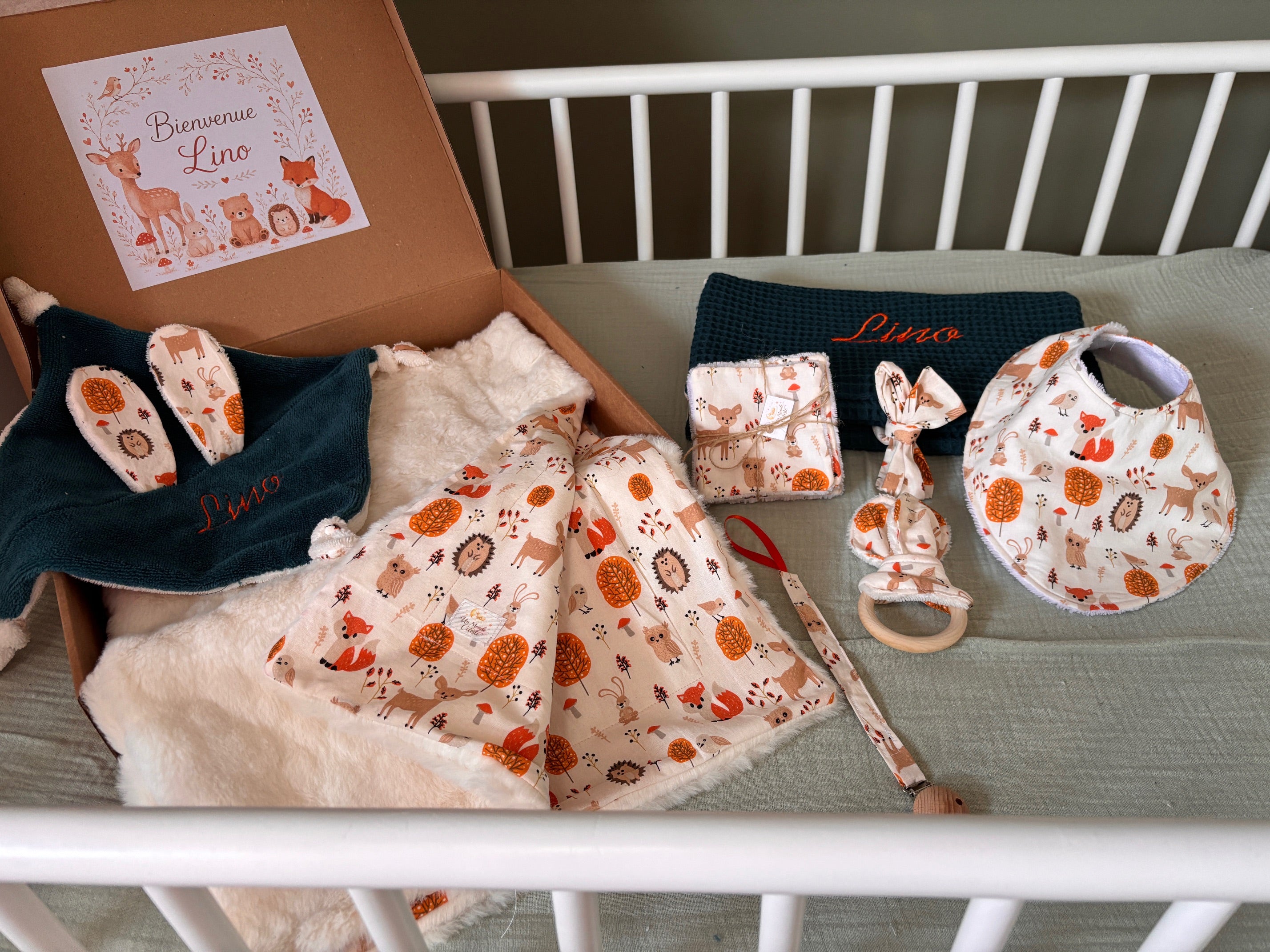 Trousseau de naissance complet - 7 produits + 1 broderie offerte